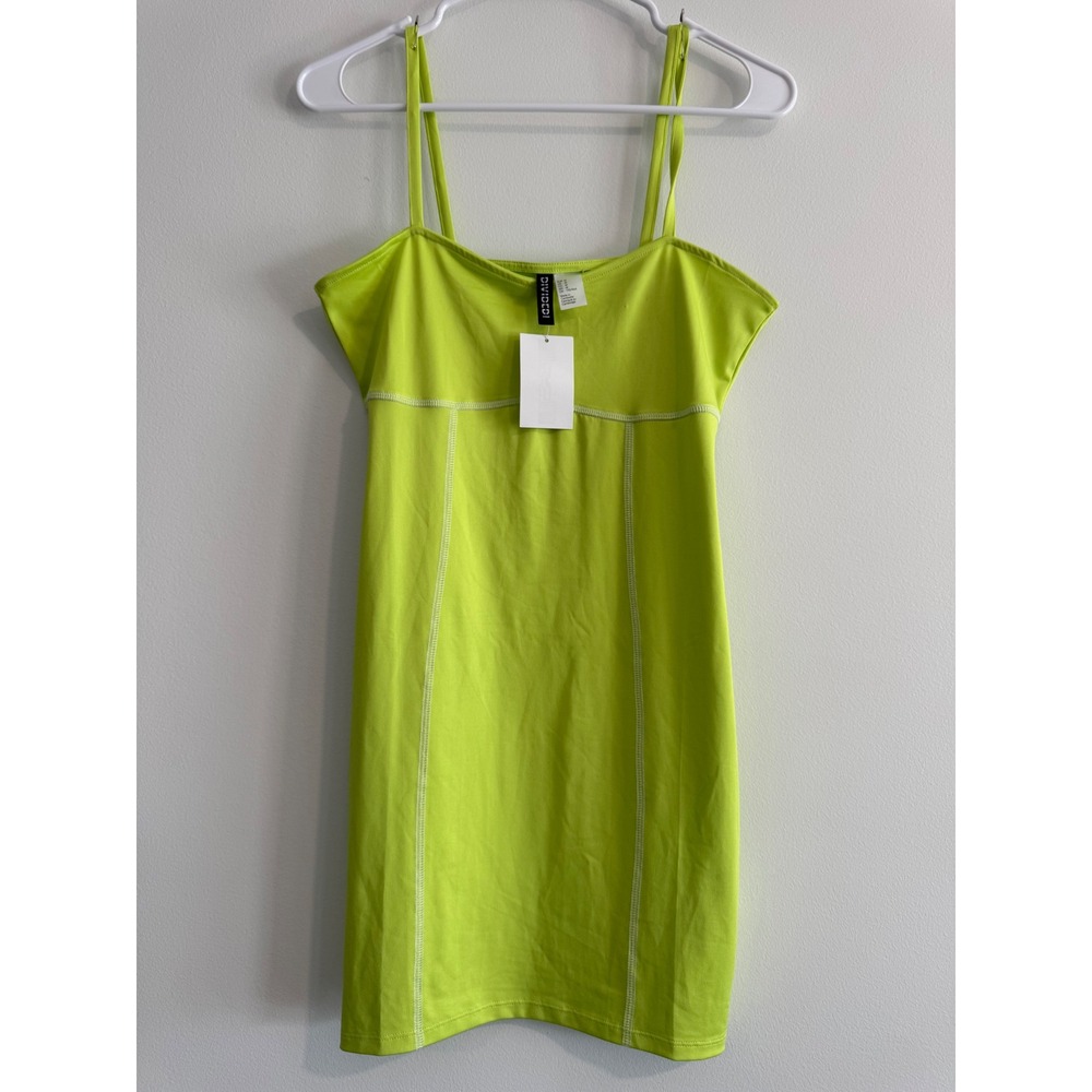 Summer dress H&M Divided Mini Women M Lime Green Bodycon Festival y2k streetwear